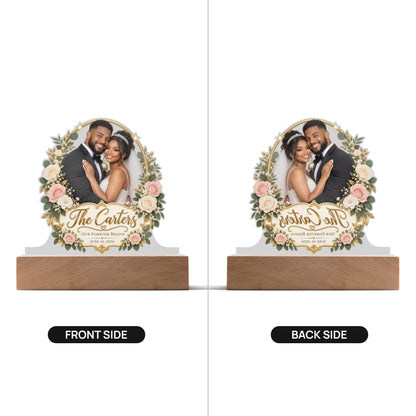 Personalized Wedding Photo LED Acrylic Plaque – Custom Couple Portrait Keepsake