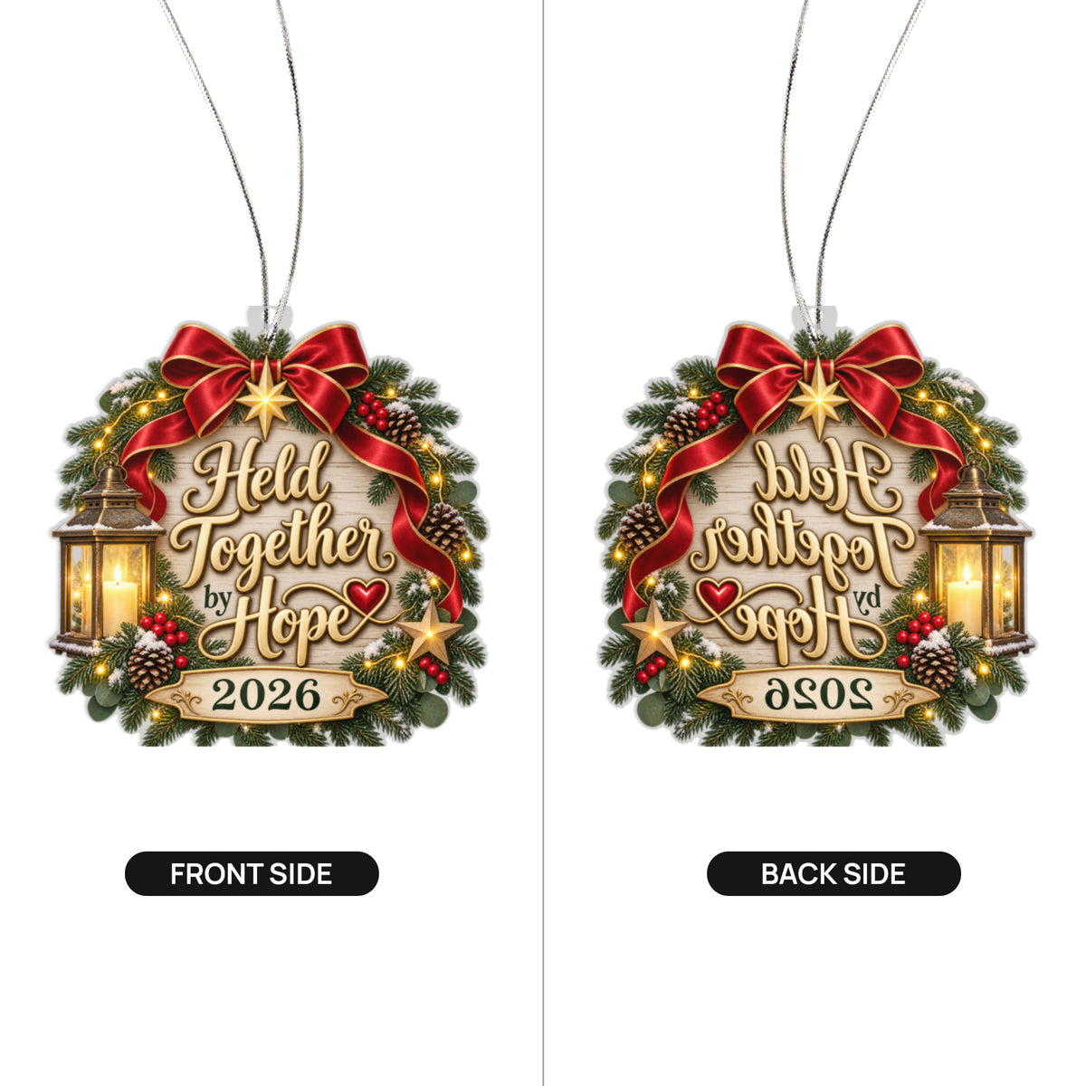 Held Together by Hope 2026 Christmas Ornament – Meaningful Encouragement Gift & Inspirational Holiday Keepsake