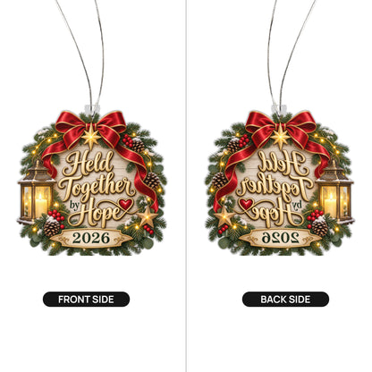 Held Together by Hope 2026 Christmas Ornament – Meaningful Encouragement Gift & Inspirational Holiday Keepsake