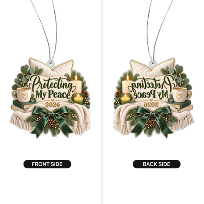 Protecting My Peace 2026 Christmas Ornament – Cozy Self-Care Keepsake Gift