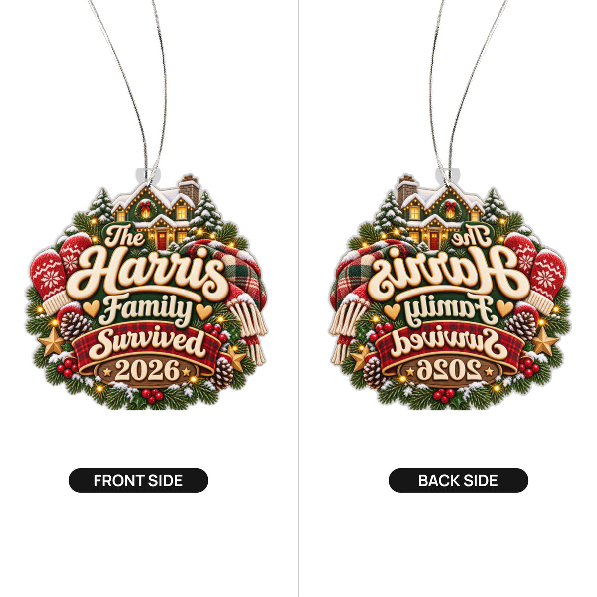 Family Survived 2026 Christmas Ornament – Funny Family Holiday Keepsake & Christmas Gift