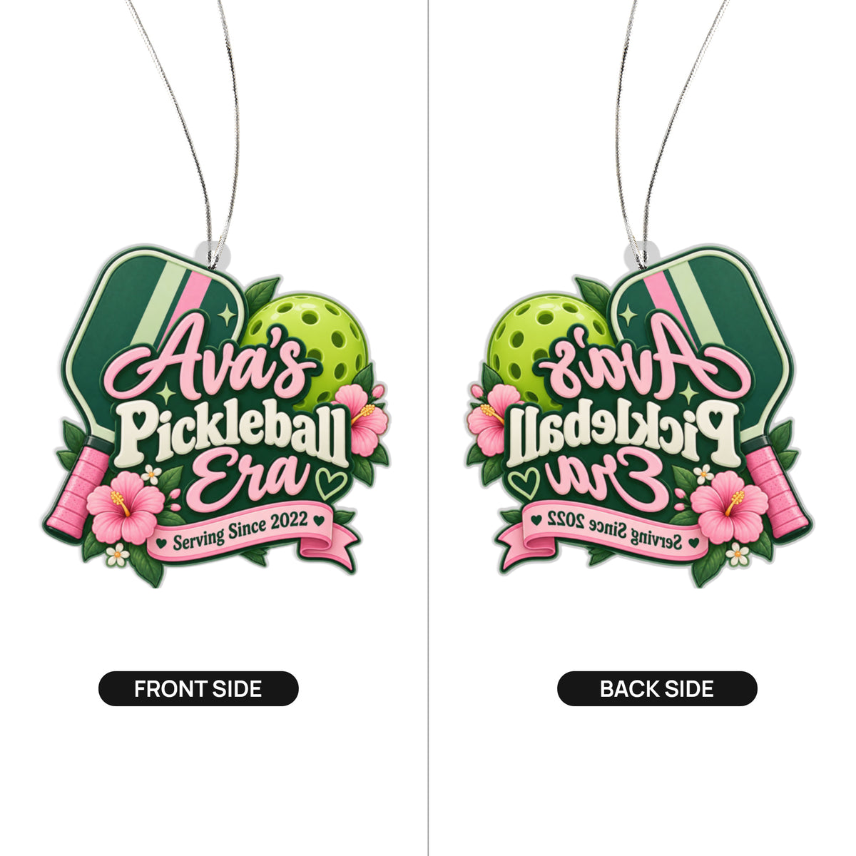 Personalized Pickleball Era Ornament – Custom Name & Date Pickleball Christmas Ornament