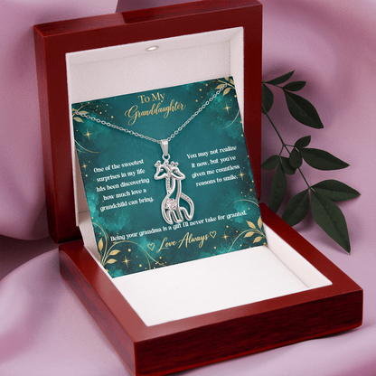 To My Granddaughter Giraffe Necklace – Being Your Grandma Is a Gift I'll Always Treasure