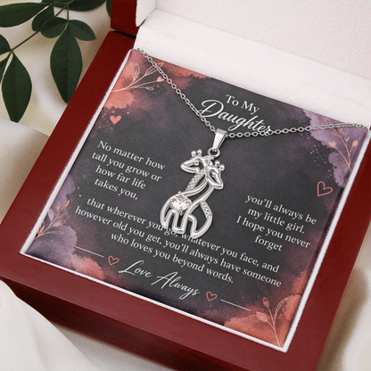 To My Daughter Giraffe Necklace – You'll Always Be My Little Girl