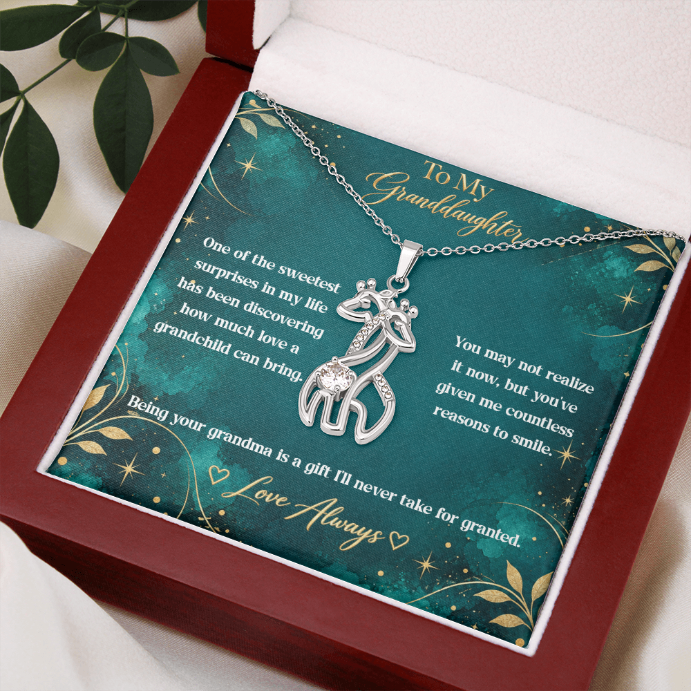 To My Granddaughter Giraffe Necklace – Being Your Grandma Is a Gift I'll Always Treasure