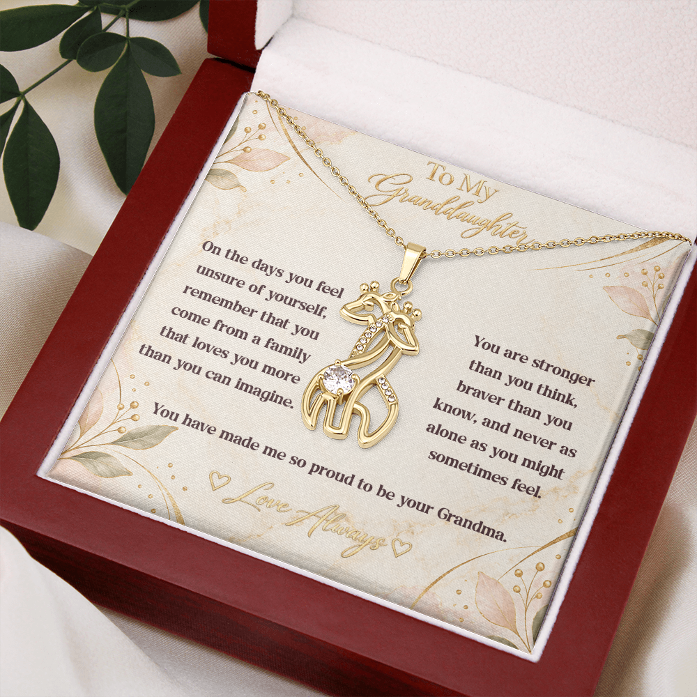 To My Granddaughter Giraffe Necklace – Stronger Than You Think, Braver Than You Know