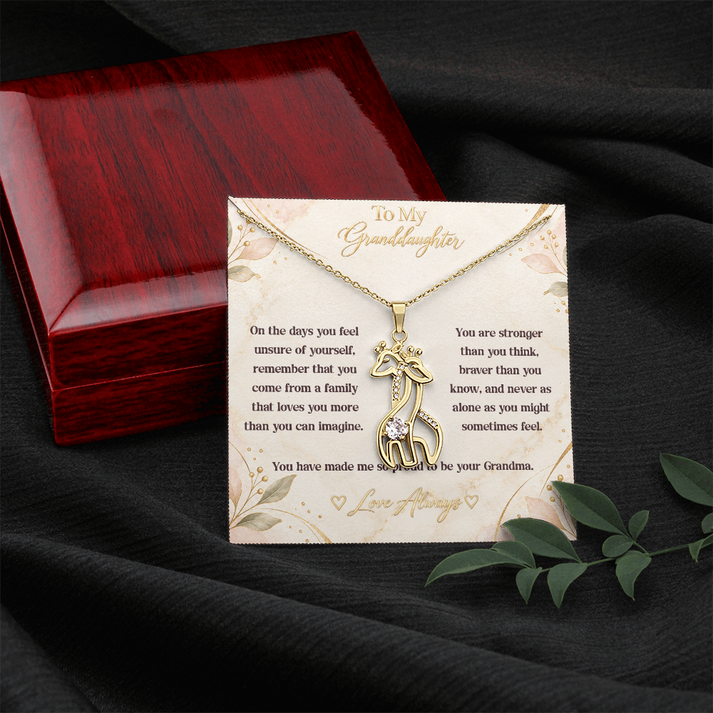 To My Granddaughter Giraffe Necklace – Stronger Than You Think, Braver Than You Know