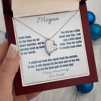 Best Part of Every Day Anniversary Necklace for Her – Personalized Forever Love Heart