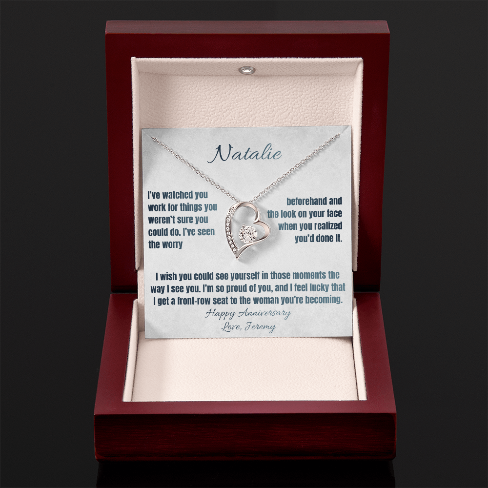 So Proud of You Anniversary Necklace for Her – Personalized Forever Love Heart