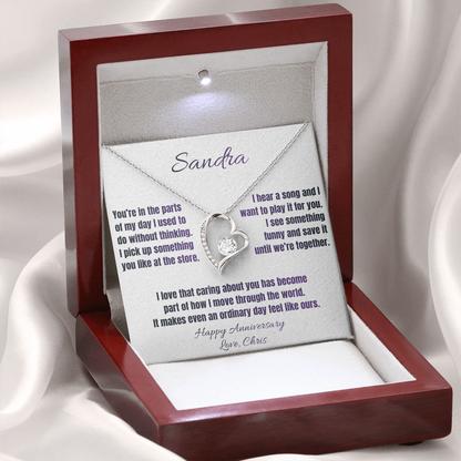 The Little Things Anniversary Necklace for Her – Personalized Forever Love Heart