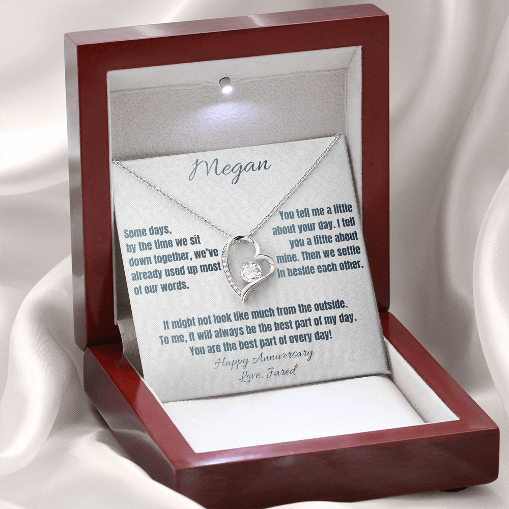 Best Part of Every Day Anniversary Necklace for Her – Personalized Forever Love Heart