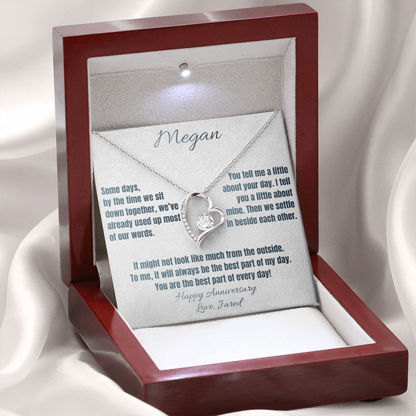Best Part of Every Day Anniversary Necklace for Her – Personalized Forever Love Heart