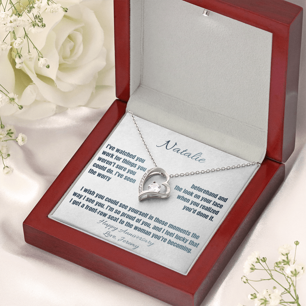So Proud of You Anniversary Necklace for Her – Personalized Forever Love Heart