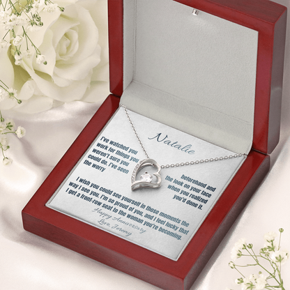 So Proud of You Anniversary Necklace for Her – Personalized Forever Love Heart