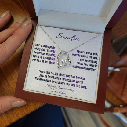 The Little Things Anniversary Necklace for Her – Personalized Forever Love Heart