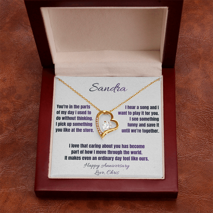 The Little Things Anniversary Necklace for Her – Personalized Forever Love Heart