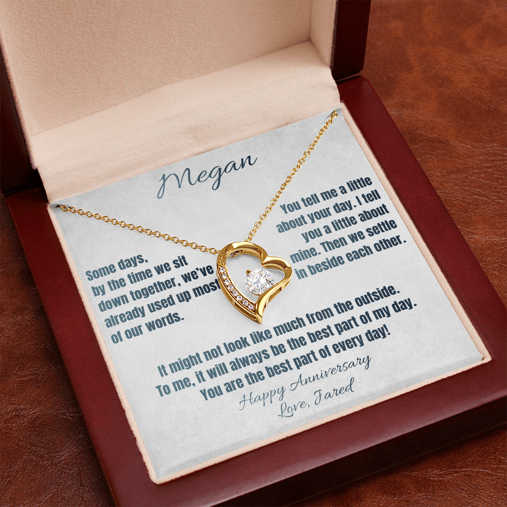 Best Part of Every Day Anniversary Necklace for Her – Personalized Forever Love Heart