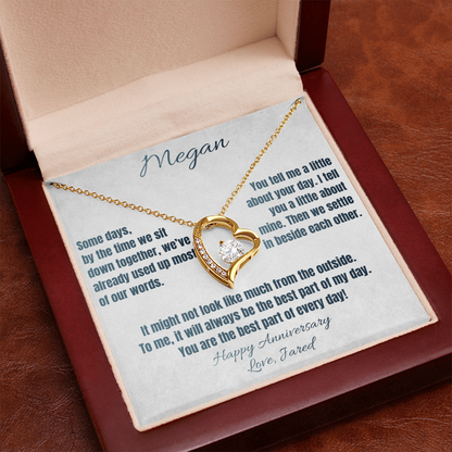 Best Part of Every Day Anniversary Necklace for Her – Personalized Forever Love Heart
