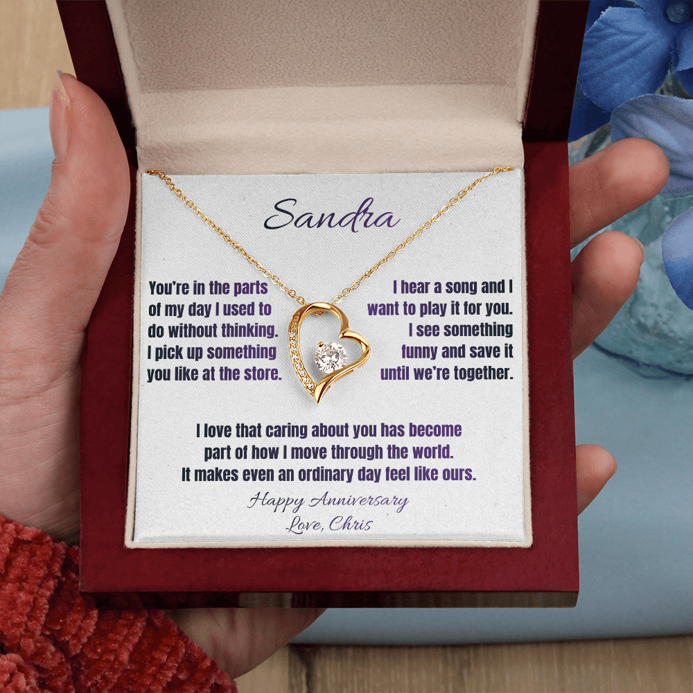 The Little Things Anniversary Necklace for Her – Personalized Forever Love Heart