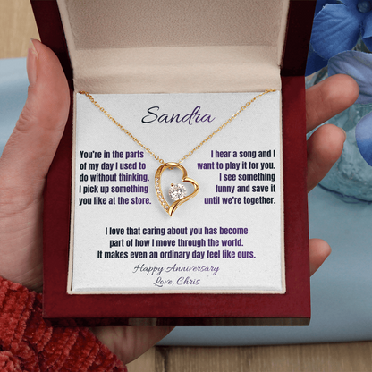 The Little Things Anniversary Necklace for Her – Personalized Forever Love Heart