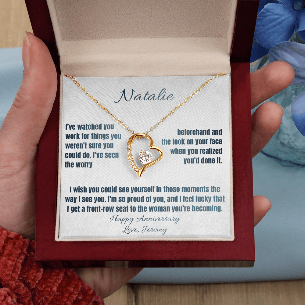 So Proud of You Anniversary Necklace for Her – Personalized Forever Love Heart