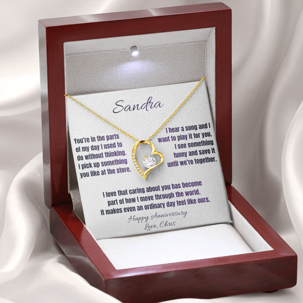The Little Things Anniversary Necklace for Her – Personalized Forever Love Heart