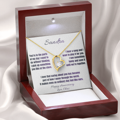 The Little Things Anniversary Necklace for Her – Personalized Forever Love Heart