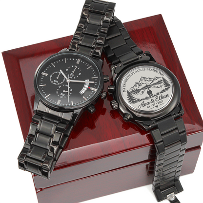 Personalized My Favorite Place Is Beside You Watch – Engraved Romantic Gift for Him
