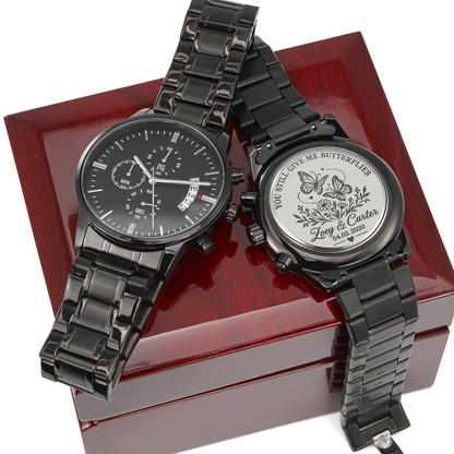 Personalized You Still Give Me Butterflies Watch – Romantic Engraved Anniversary Gift for Him
