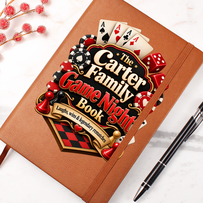 Personalized Family Game Night Journal — Custom Last Name Game Score & Memory Book