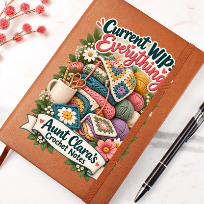 Personalized Crochet Journal — Current WIP: Everything Custom Crochet Notes Gift