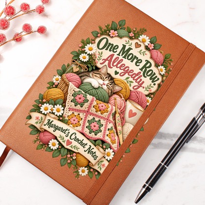 Personalized Crochet Journal — One More Row. Allegedly.