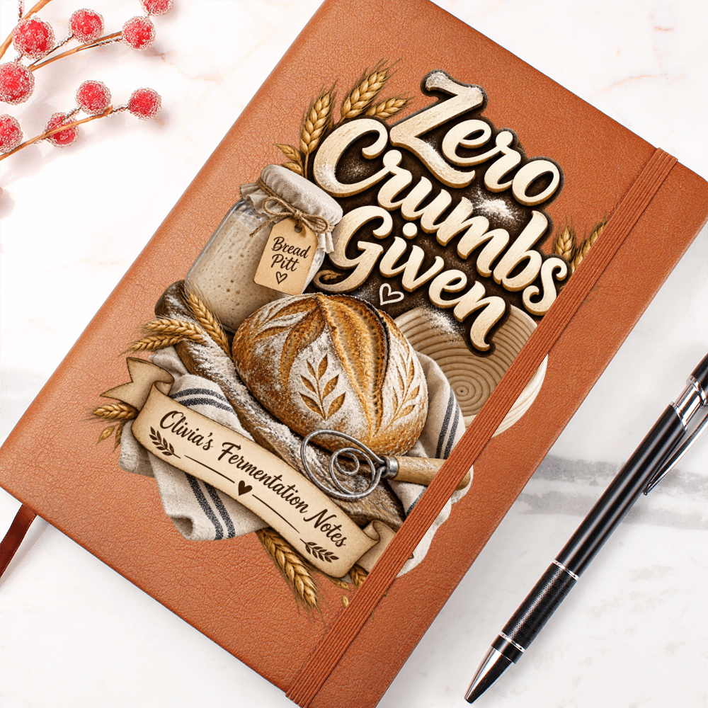 Personalized Sourdough Journal – Zero Crumbs Given Custom Name Gift for Bakers