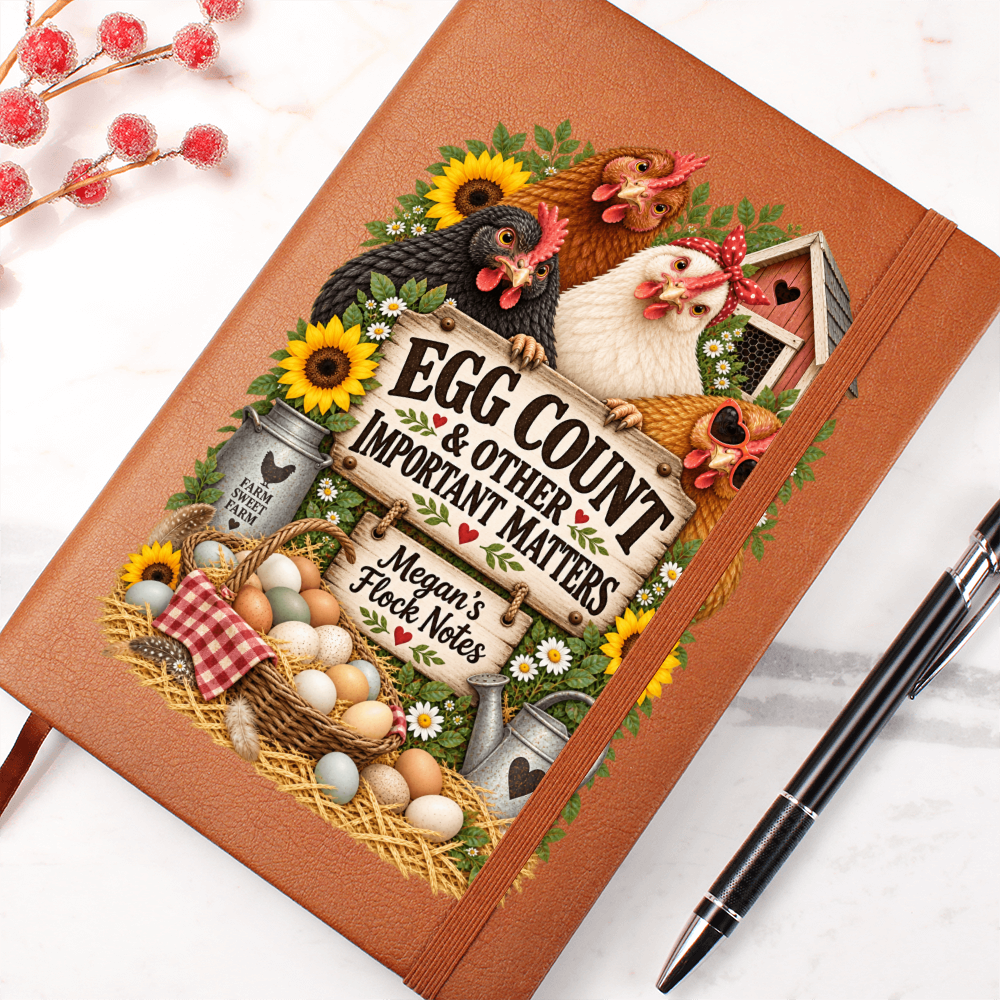 Personalized Chicken Journal — Egg Count & Other Important Matters Custom Flock Notes