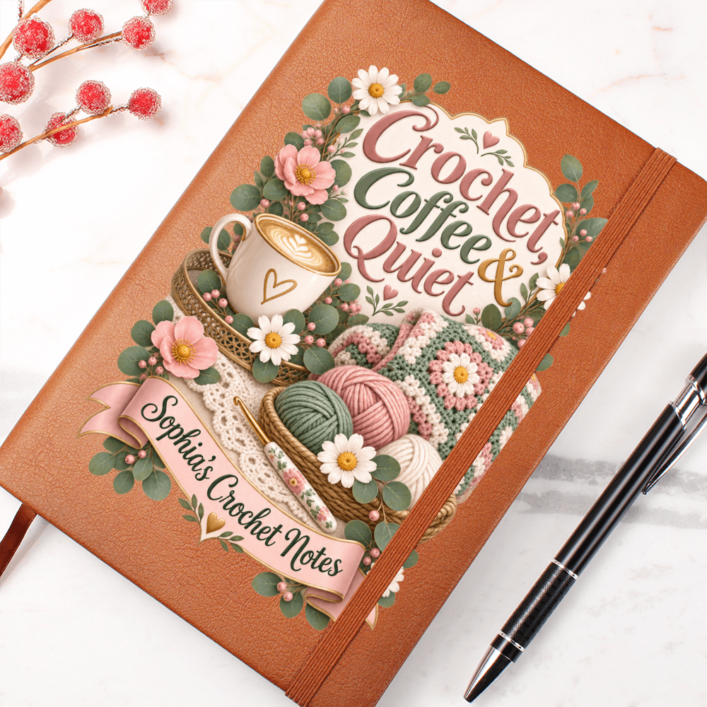 Personalized Crochet Journal — Custom Name Crochet Notes Gift for Crocheter