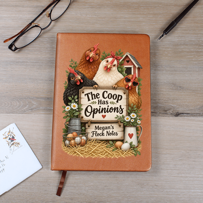 Personalized Chicken Journal — The Coop Has Opinions Custom Flock Notes Gift