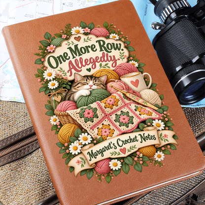 Personalized Crochet Journal — One More Row. Allegedly.