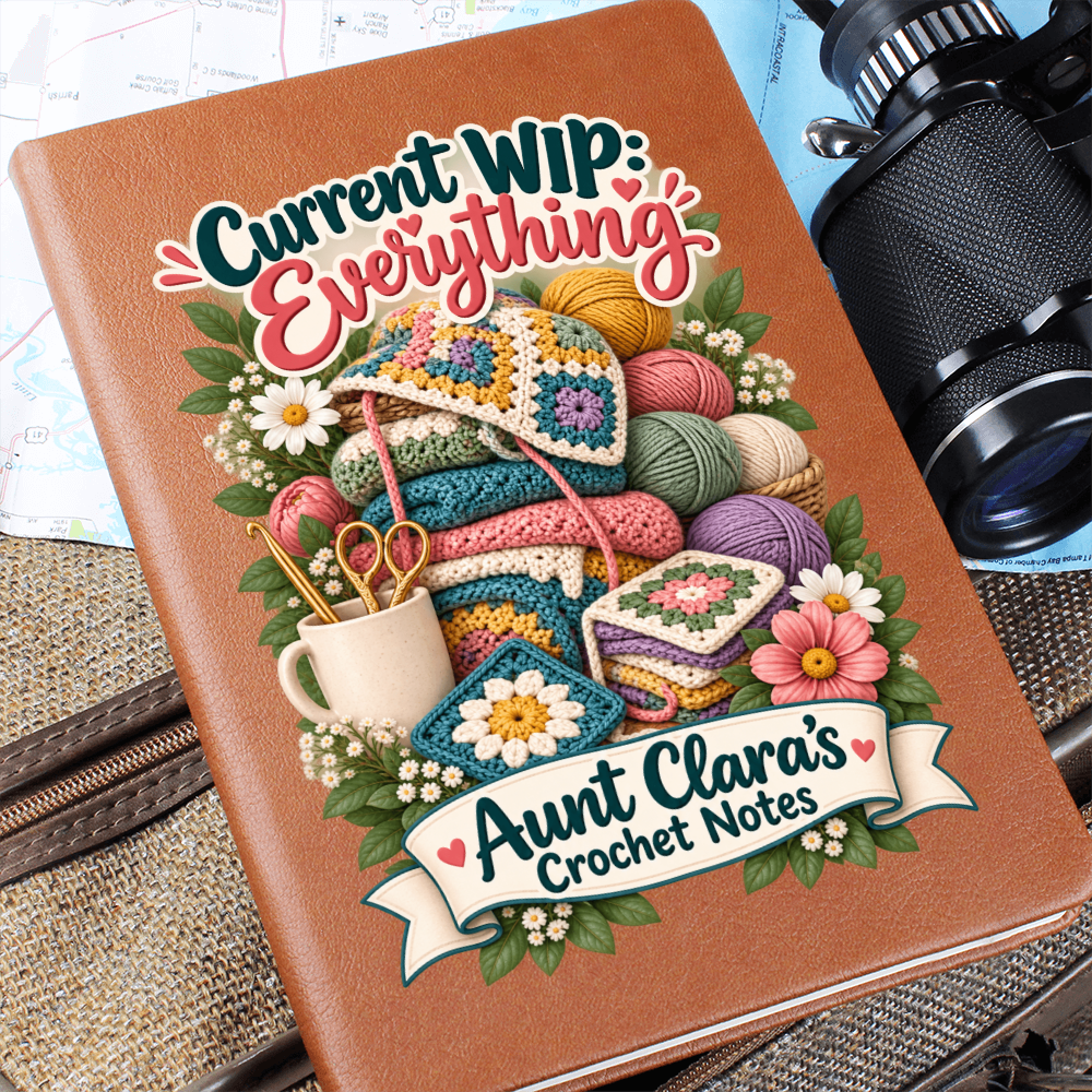 Personalized Crochet Journal — Current WIP: Everything Custom Crochet Notes Gift