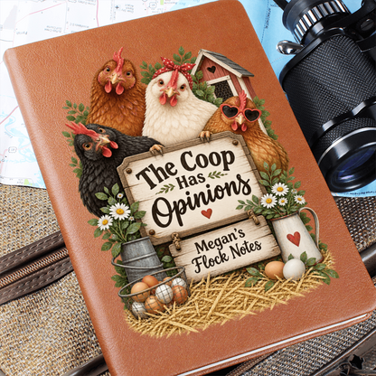 Personalized Chicken Journal — The Coop Has Opinions Custom Flock Notes Gift