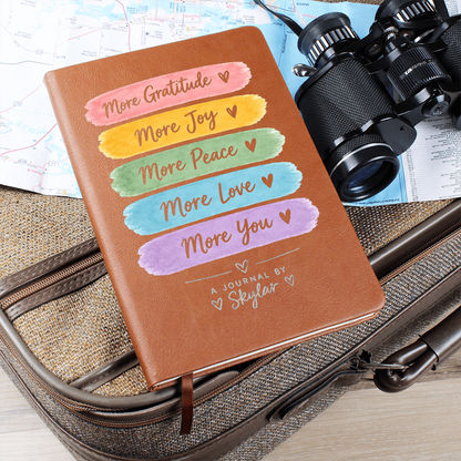 Personalized Gratitude Journal – More Gratitude, More Joy Custom Name Gift