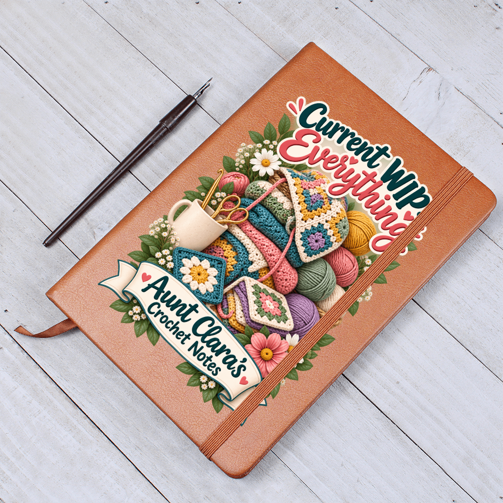 Personalized Crochet Journal — Current WIP: Everything Custom Crochet Notes Gift