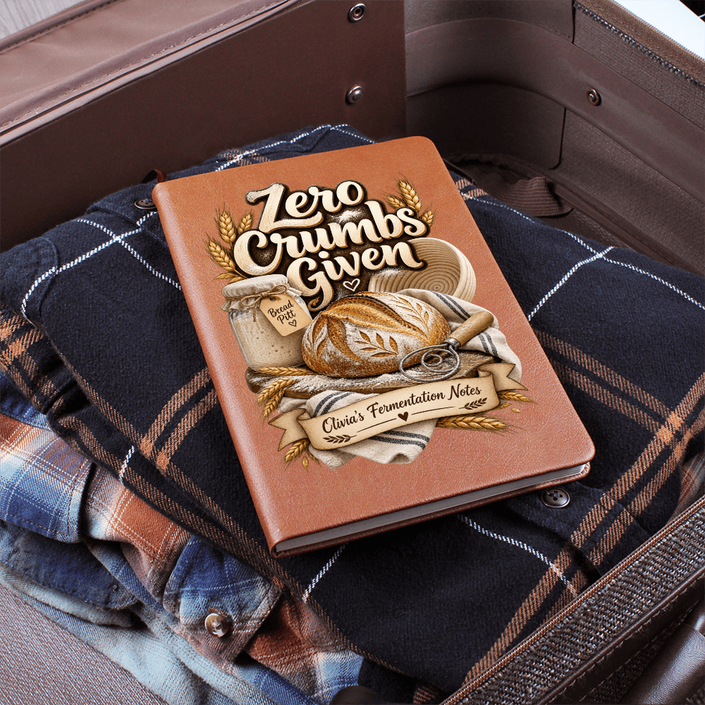 Personalized Sourdough Journal – Zero Crumbs Given Custom Name Gift for Bakers