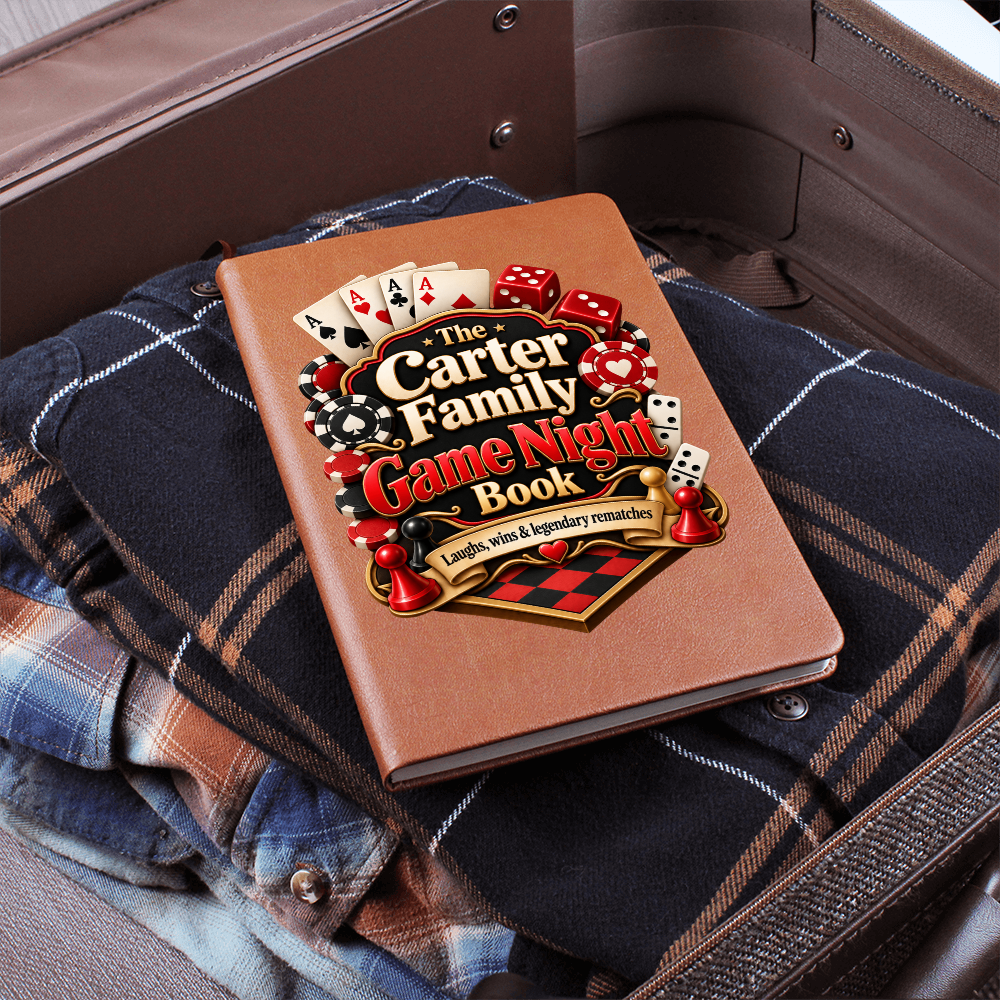 Personalized Family Game Night Journal — Custom Last Name Game Score & Memory Book
