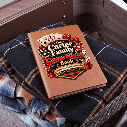 Personalized Family Game Night Journal — Custom Last Name Game Score & Memory Book