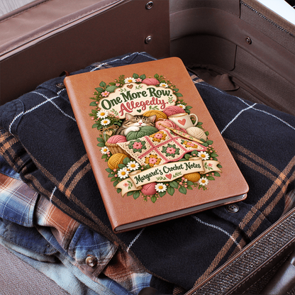Personalized Crochet Journal — One More Row. Allegedly.