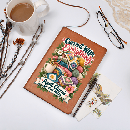 Personalized Crochet Journal — Current WIP: Everything Custom Crochet Notes Gift