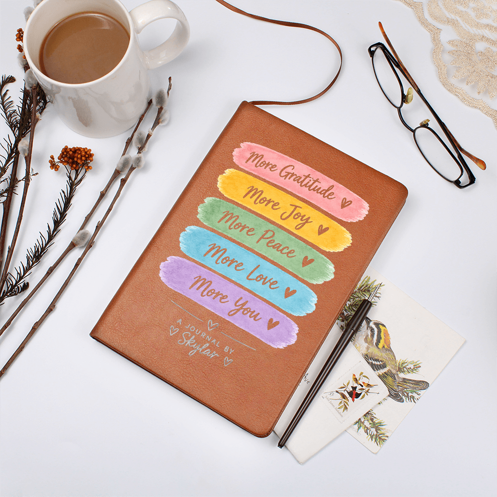 Personalized Gratitude Journal – More Gratitude, More Joy Custom Name Gift