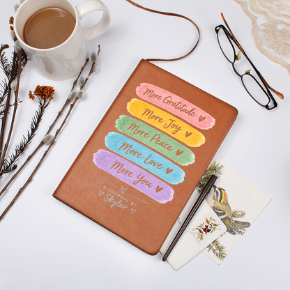Personalized Gratitude Journal – More Gratitude, More Joy Custom Name Gift