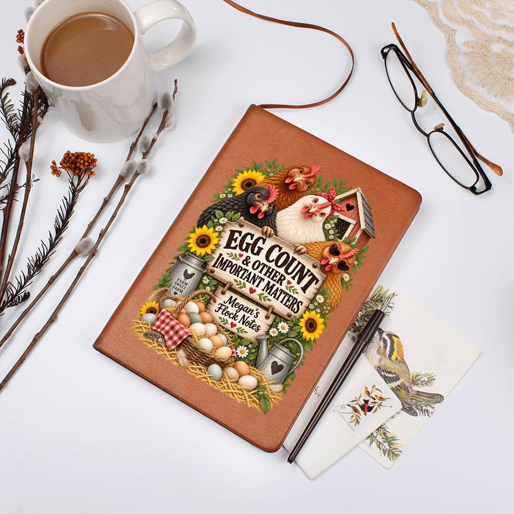Personalized Chicken Journal — Egg Count & Other Important Matters Custom Flock Notes
