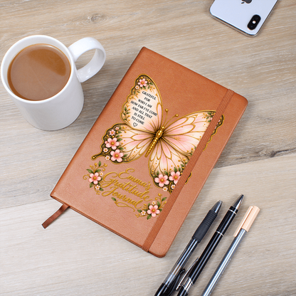 Personalized Butterfly Gratitude Journal — Custom Name Reflection & Daily Gratitude Notebook